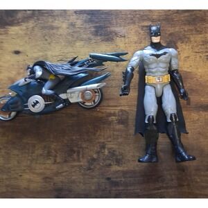 Batman Action Figure w/ Batcycle Motorcycle | DC Comics | Bundle Lot